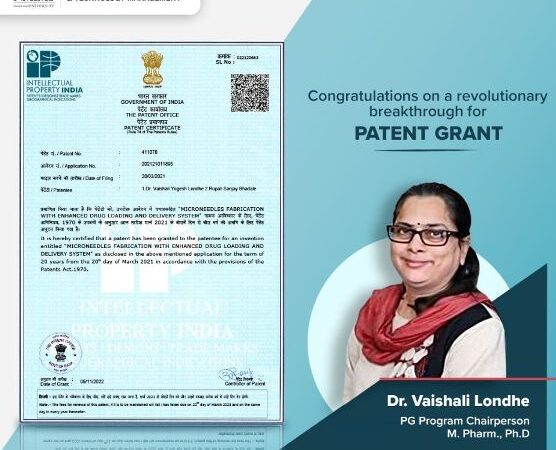 Dr Vaishali Londhe of NMIMS SPPSPTM wins patent for breakthrough invention