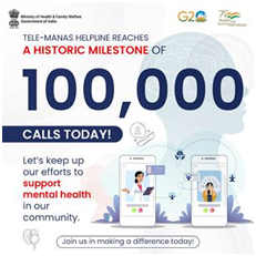 The National Tele Mental Health Programme of India crosses a significant milestone