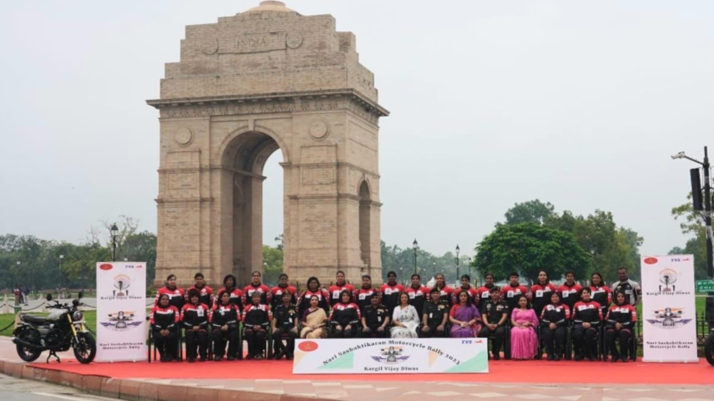 INDIAN ARMY LAUNCHES ALL WOMEN TRI-SERVICES MOTORCYCLE RALLY FROM NEW DELHI TO DRAS TO COMMEMORATE 24TH KARGIL VIJAY DIWAS