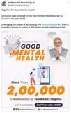 India crosses a significant milestone for The National Tele Mental Health Programme of India