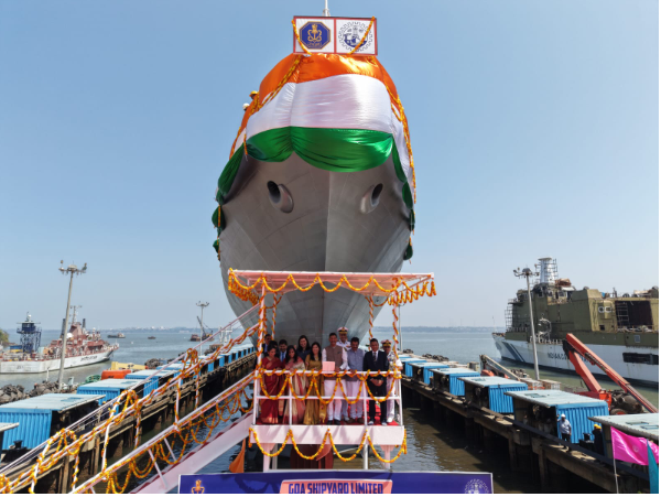 Goa Shipyard Launches Second P1135.6 Frigate ‘Tavasya’