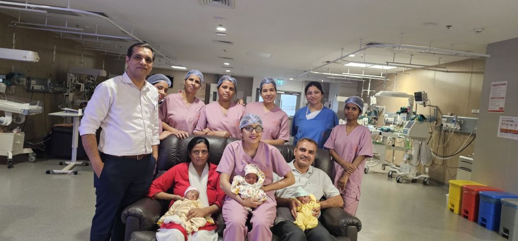 At 46, a Diabetic and Hypertensive Mother Delivers 25-week Triplets with 2.5 kg Combined Weight through IVF— All Three Survive Without Complications at Amrita Hospital
