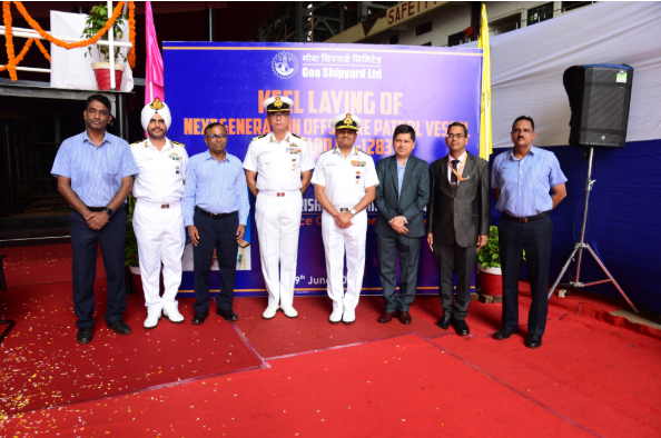 Construction of Yard 1283, the fourth Next Generation Offshore Patrol Vessel (NGOPV) for Indian Navy begins