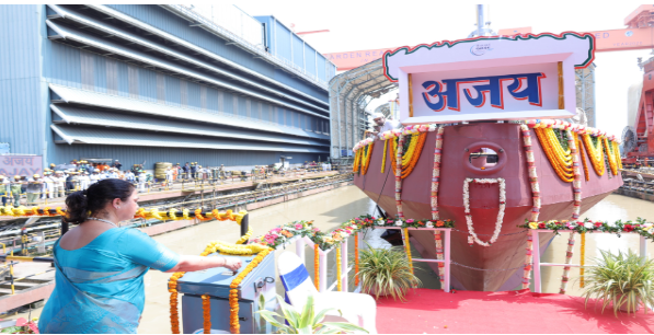 GRSE Launches Final ASW SWC Ship ‘Ajay’ (Yard 3034)