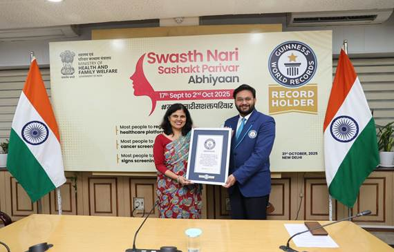 India Secures Three Guinness World Records in “Swasth Nari” Drive