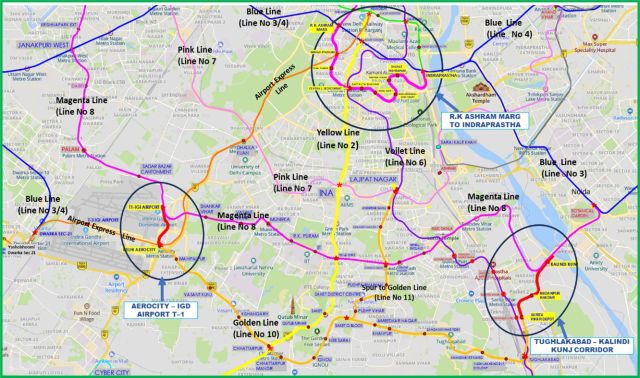 Three more new metro corridors will be built in Delhi